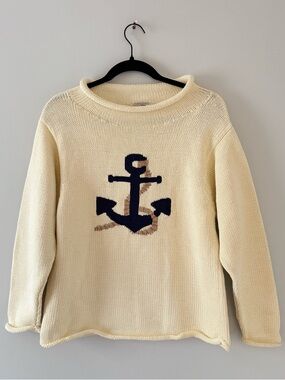 The Red Wagon Women’s Anchor Rope Sweater Classic Fit Rolled Neck Chunky Knit